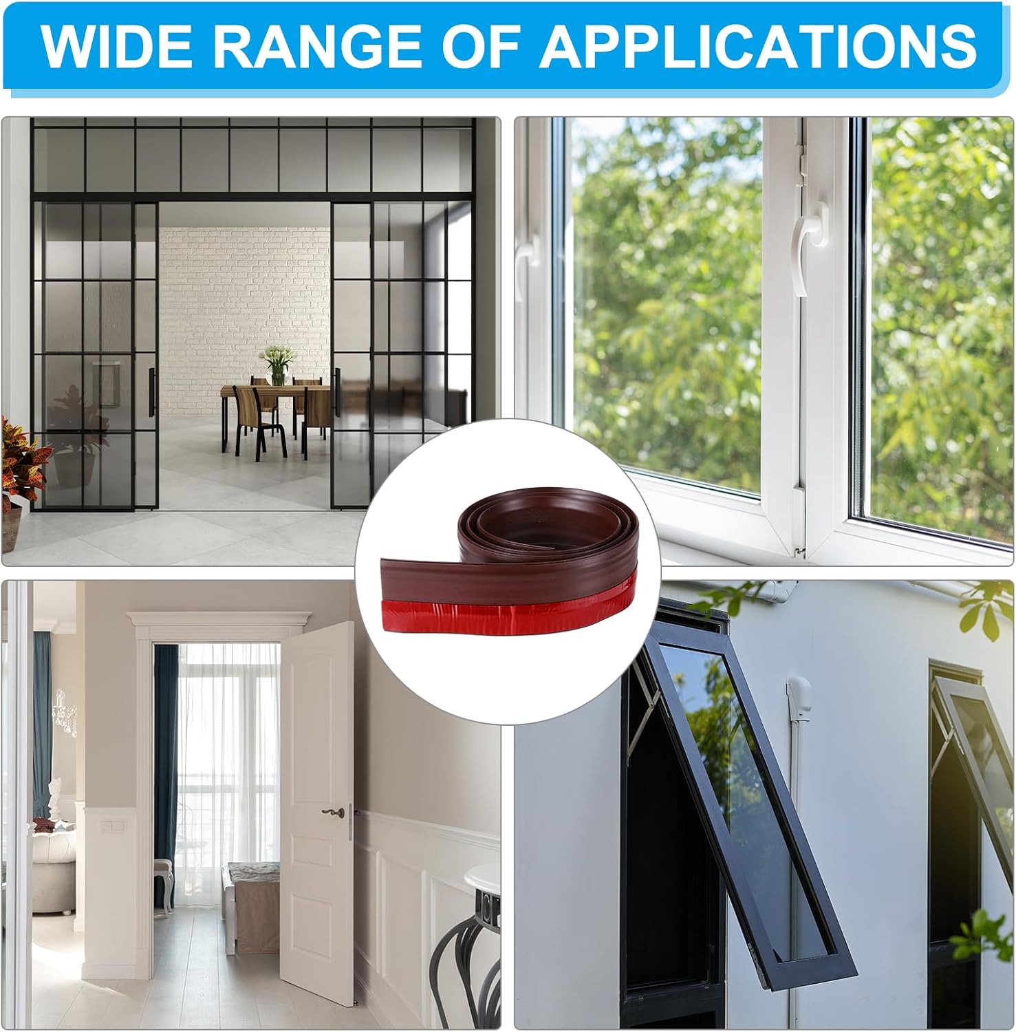 PATIKIL Door Draft Stopper 33FT Silicone Under Door Seal