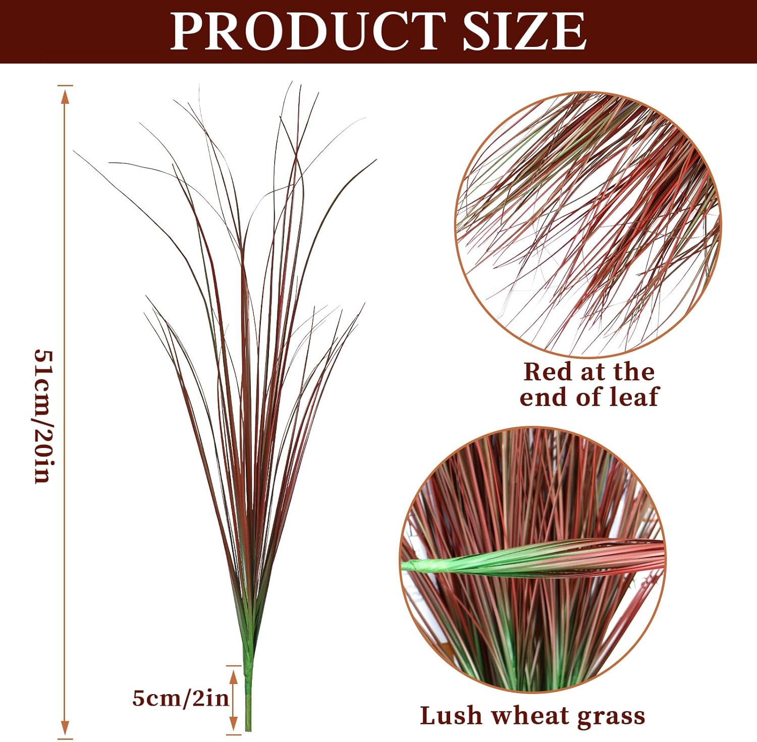 20 Bundle Artificial Wheat Grass for Indoor Outdoor Decor