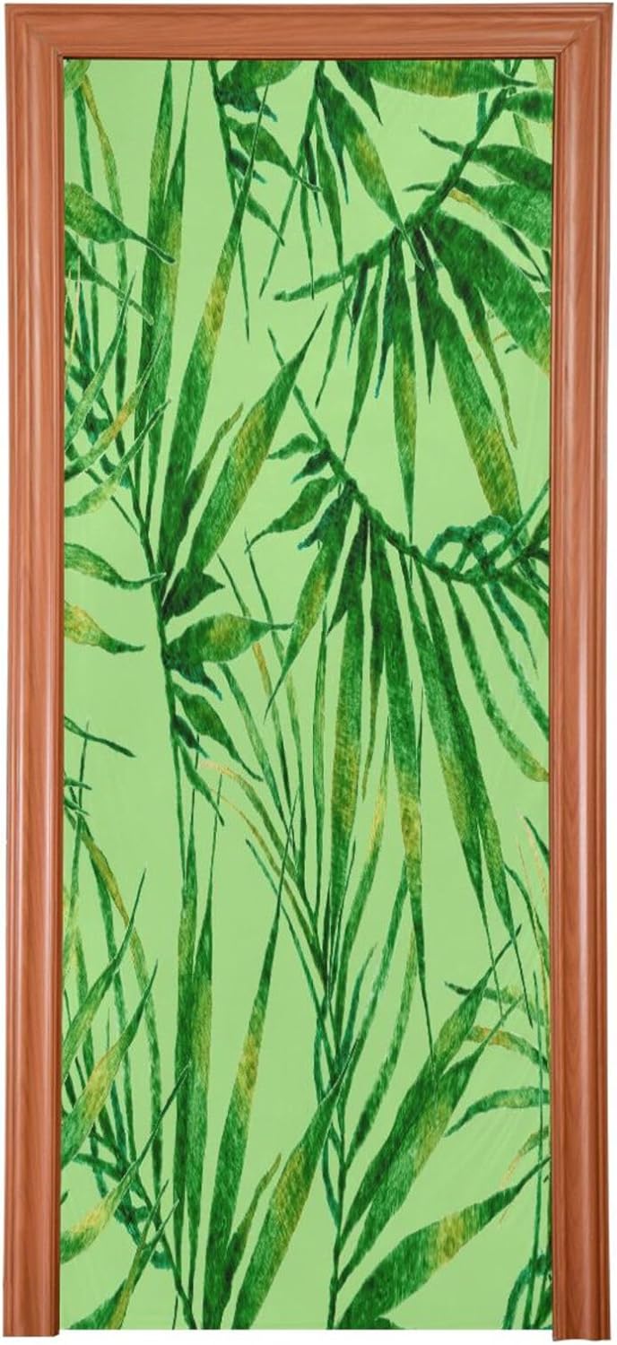 Susiyo Watercolor Chaotic Palm Green Door Cover Xmas Decor