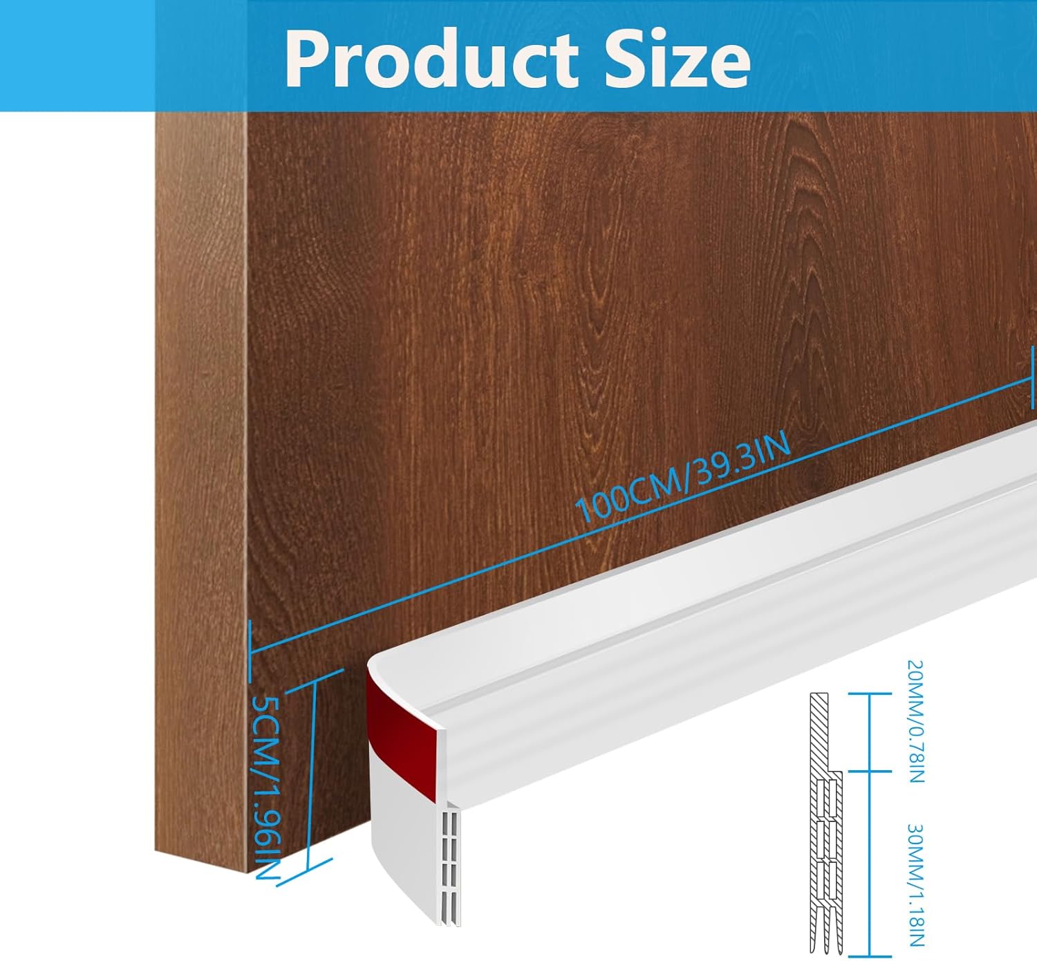 Ainiv 2 Pack Door Draft Stopper Weather Stripping Seal - White