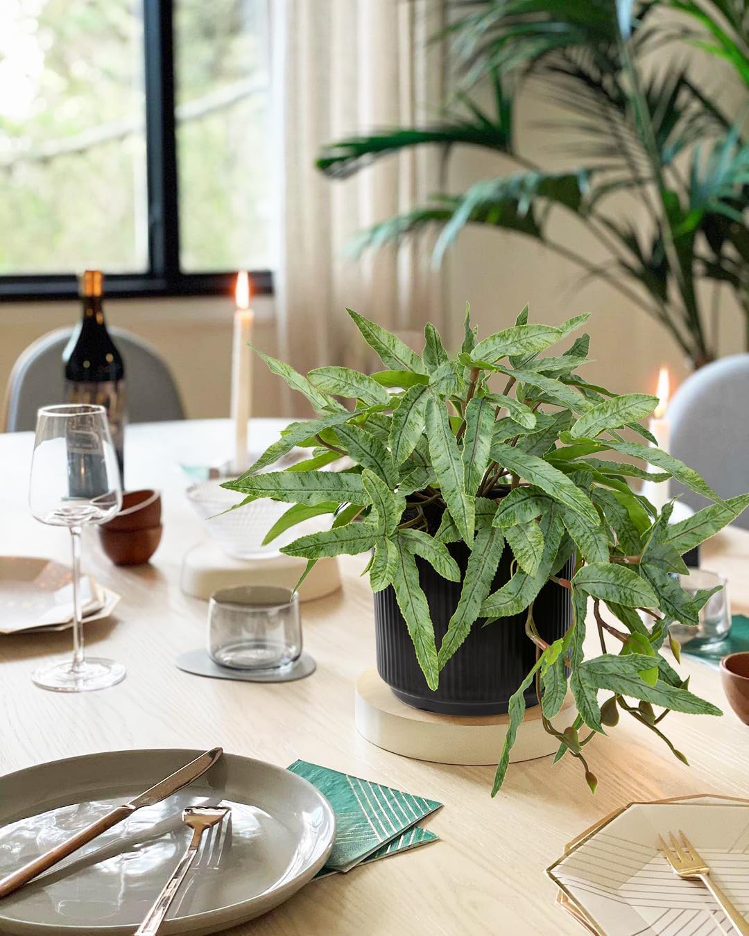 Briful Artificial Fern Plant 9 Indoor 2 Pack