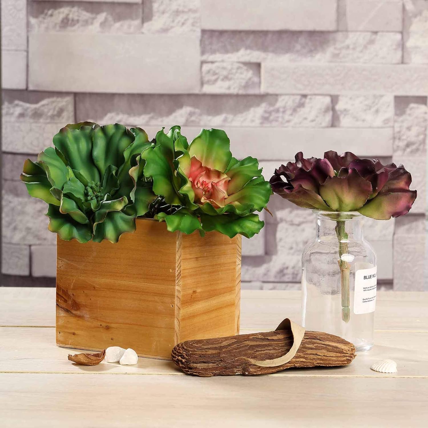 3 pcs 6 Inch Tall Assorted Echeveria Artificial Plants