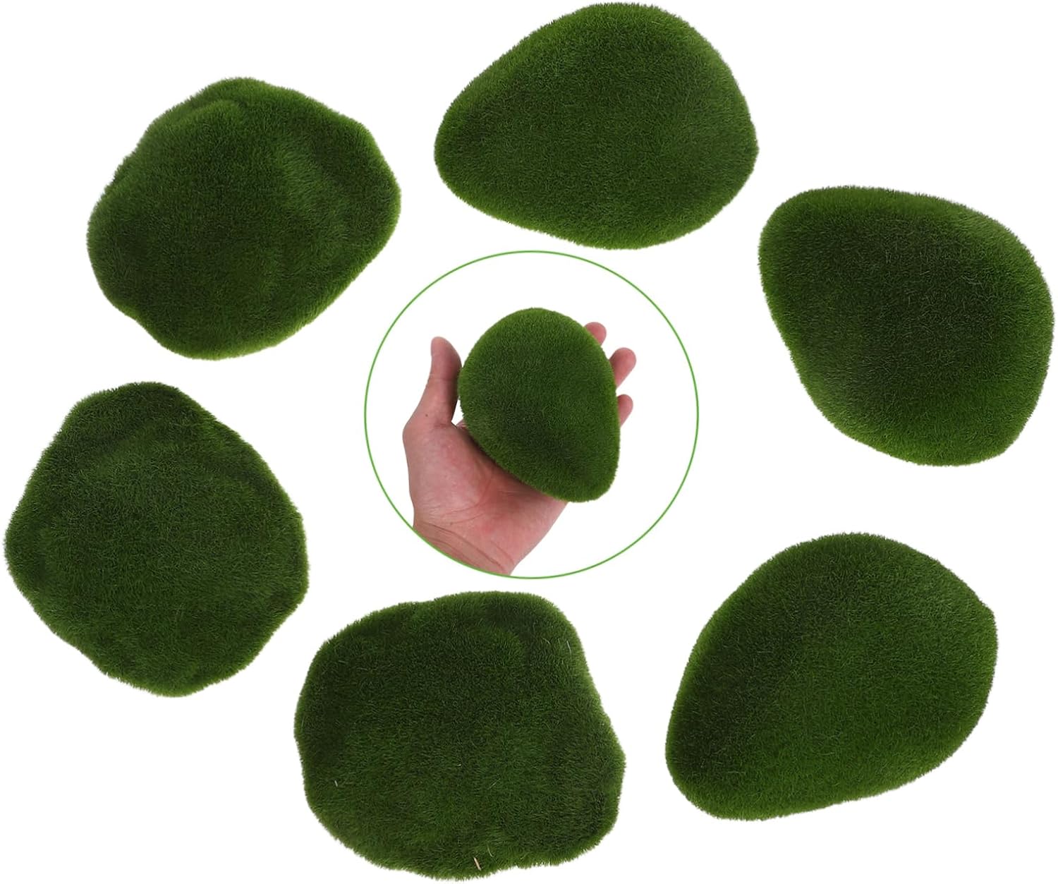 6pcs Artificial Moss Balls for Indoor Outdoor Decor