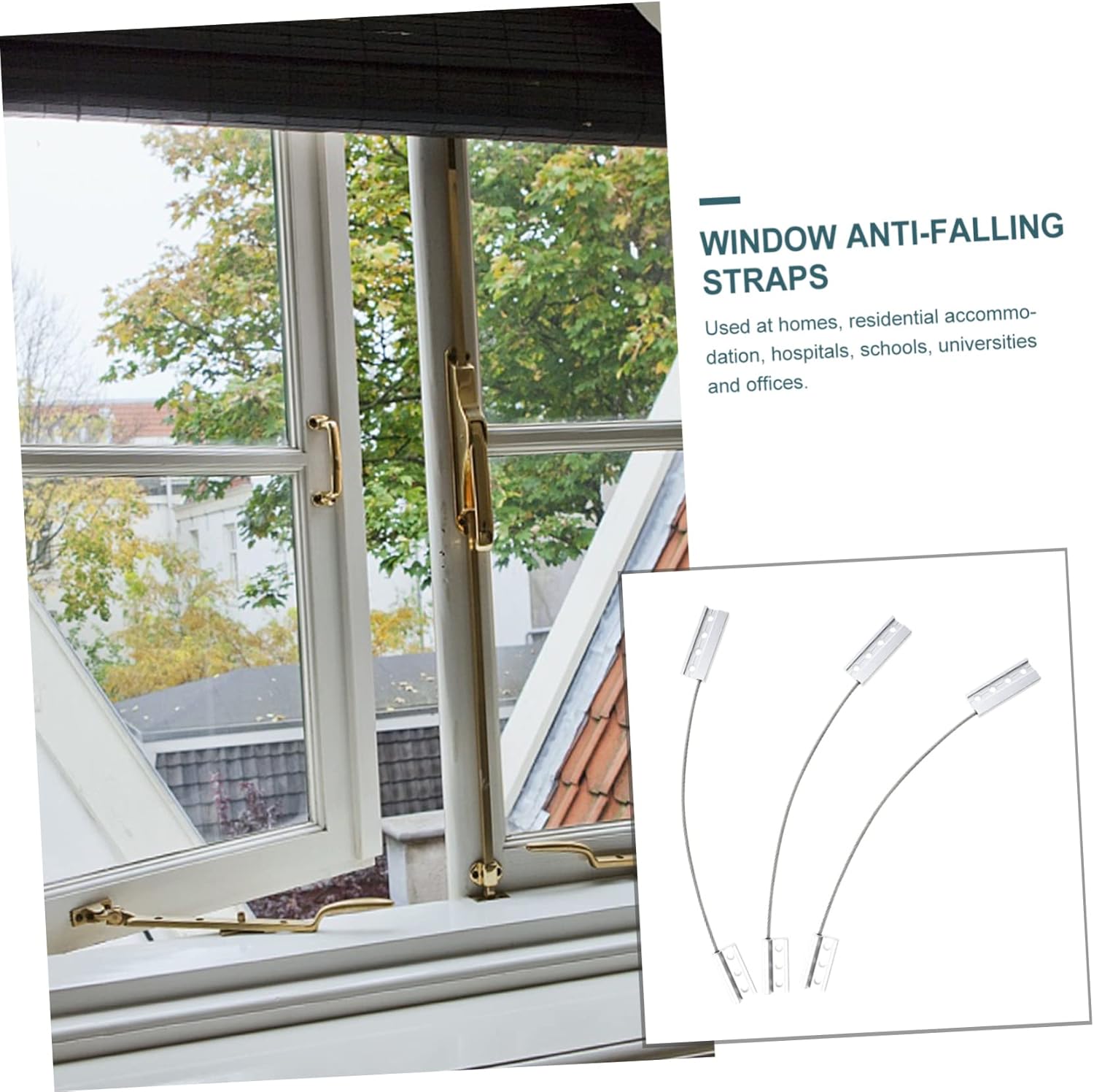 Falling Prevention Device for Windows with Metal Anchors