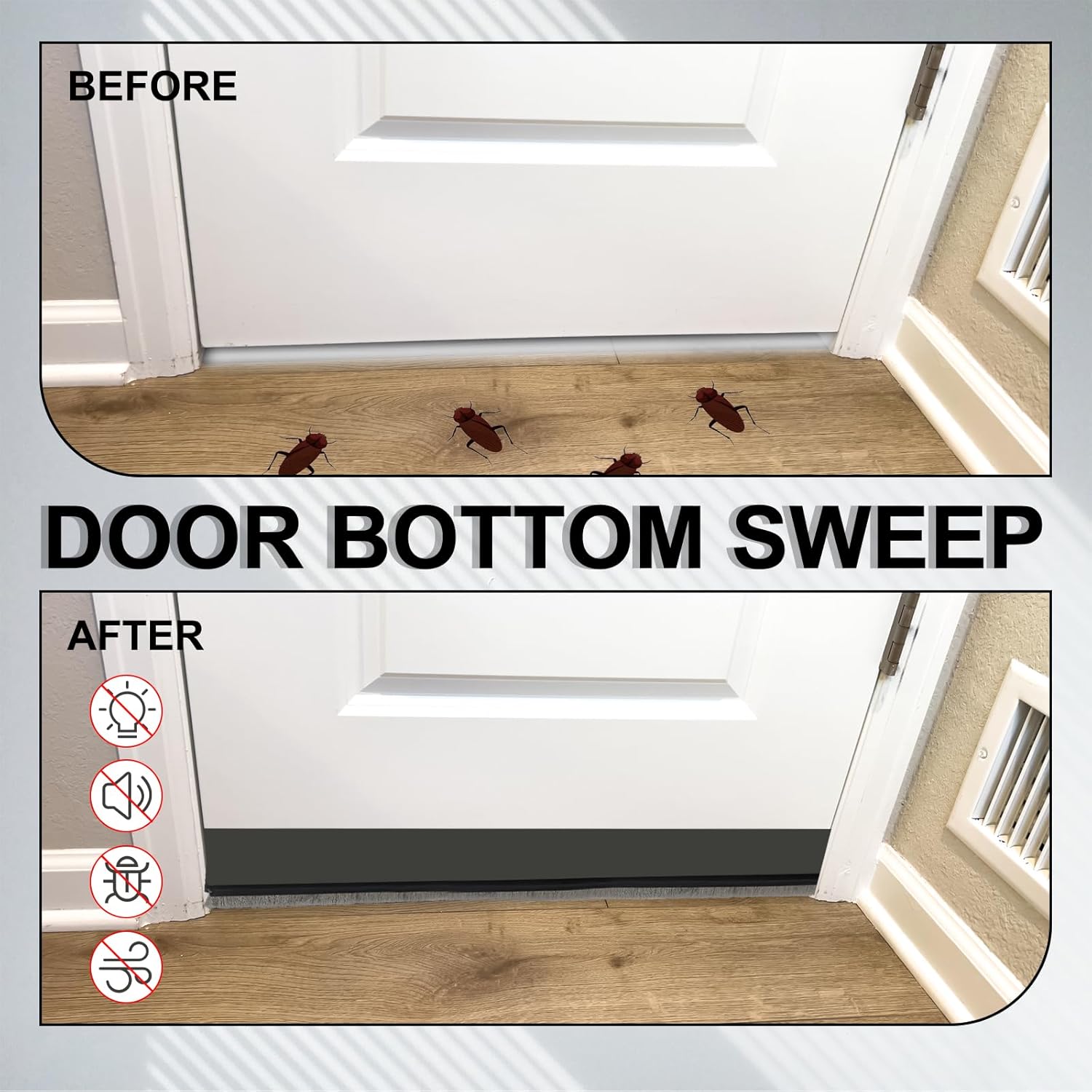 Uxcell 2 Pcs Door Bottom Sweep with Adhesive Brush