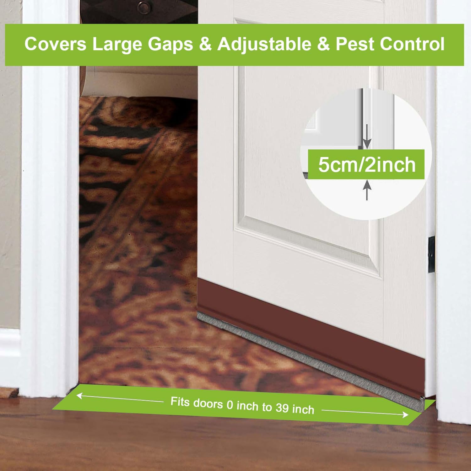 Dinglian Door Sweep Brush Draft Stopper 2 W x 39 L Brown