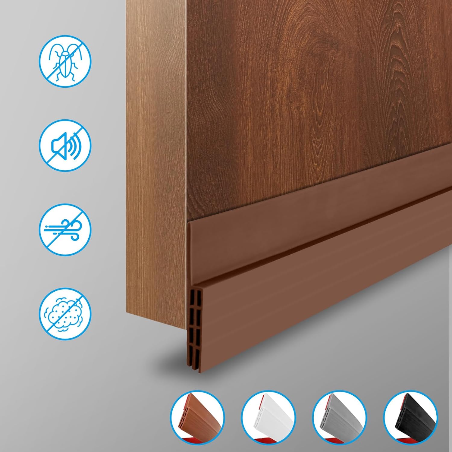 Ainiv Door Draft Stopper Under Door Seal Anti-Collision Brown