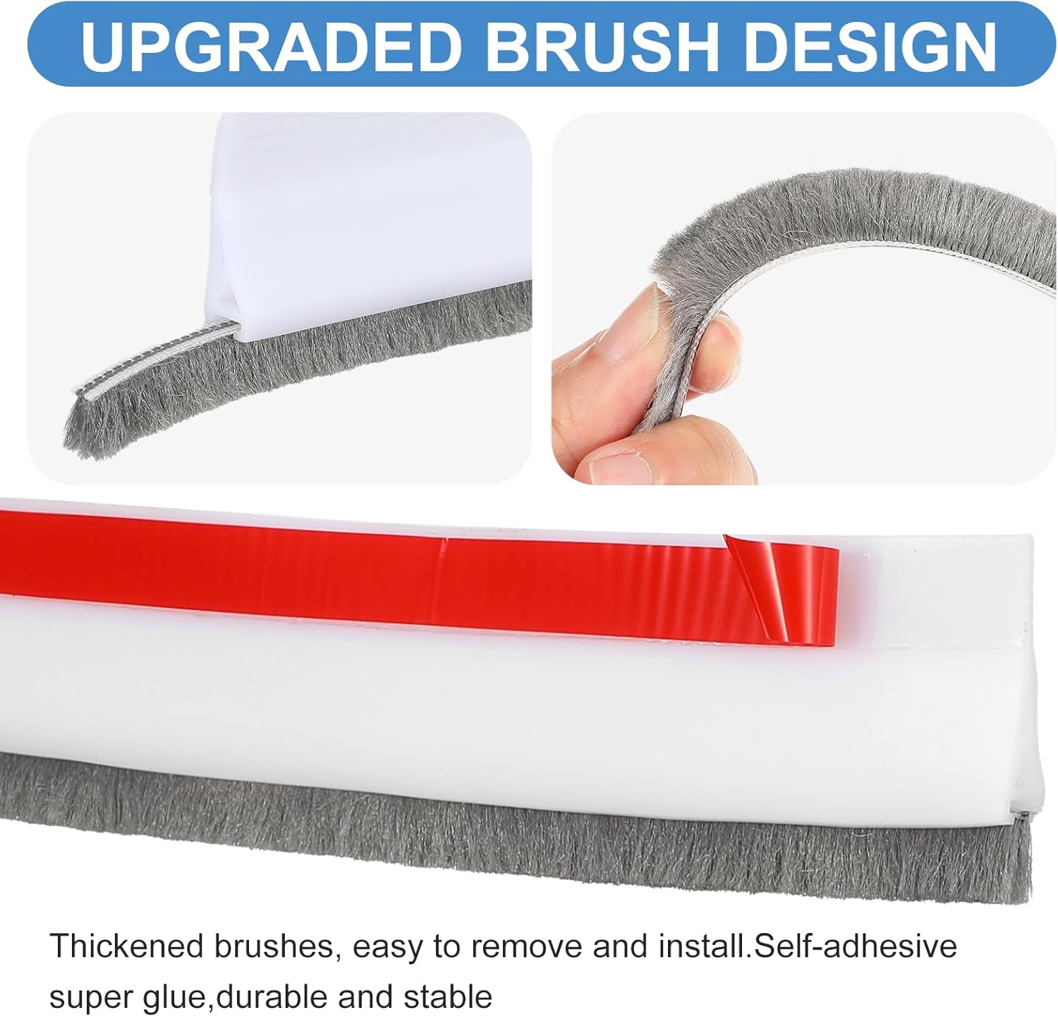 YBEATY Door Draft Stopper with Brush for Bottom Door Sealing
