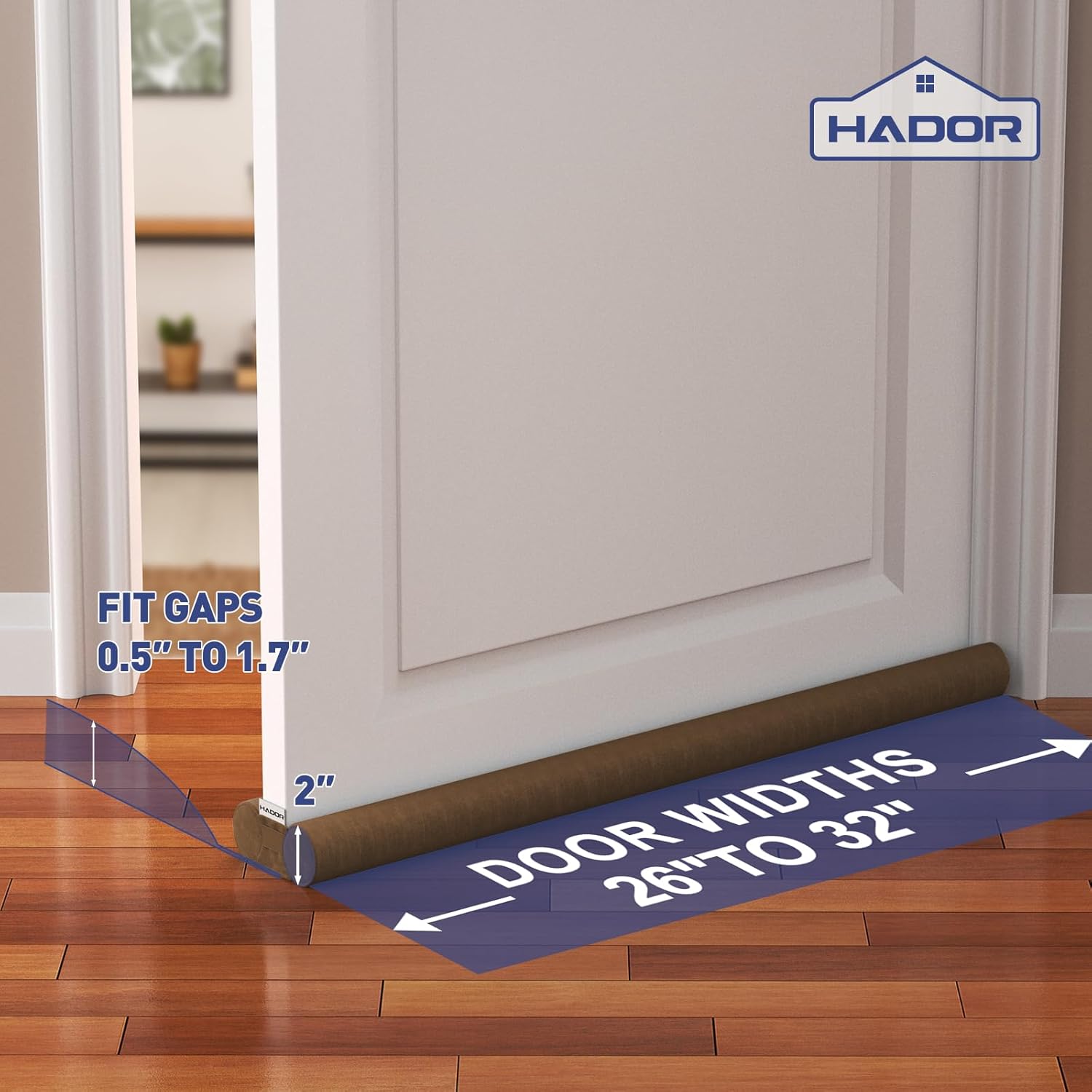 Hador Door Draft Stopper 32 Inch Double Side Soundproof Seal