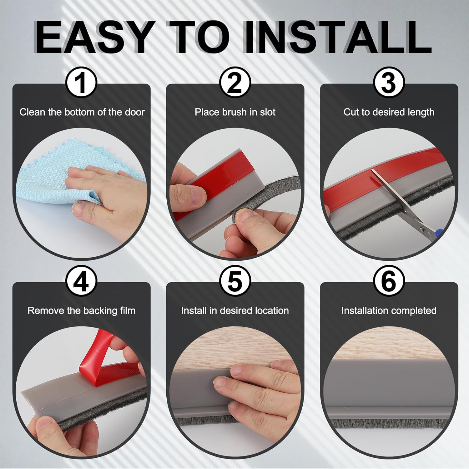 Uxcell 2 Pcs Door Bottom Sweep with Adhesive Brush