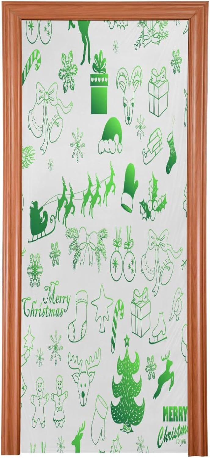 Susiyo Christmas Door Cover Decorations 36 x 98 in