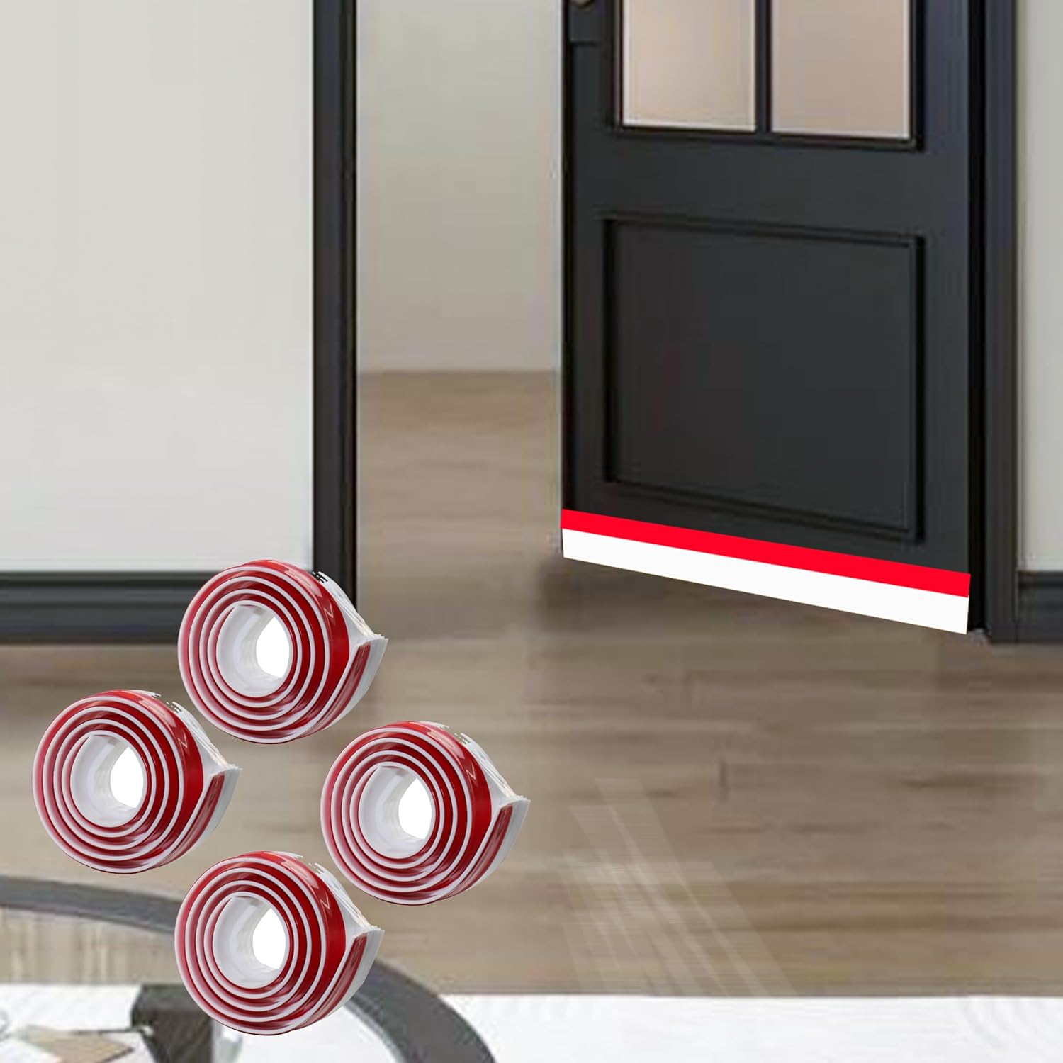 YTDSUP Door Draft Stopper 4 Pack White Strong Adhesive
