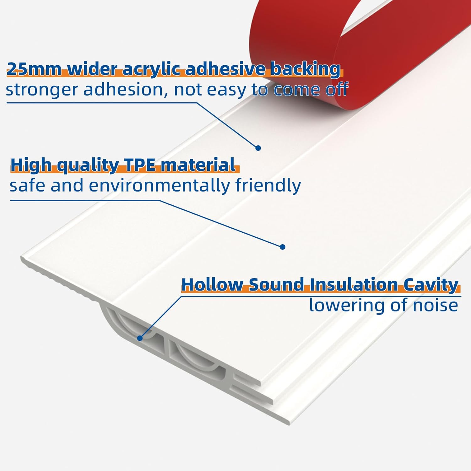 78 Inch Door Draft Stopper with Strong Adhesive