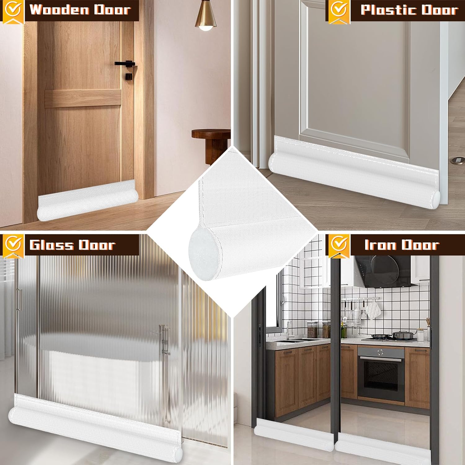 KRUI Door Draft Stopper 36 Inches White