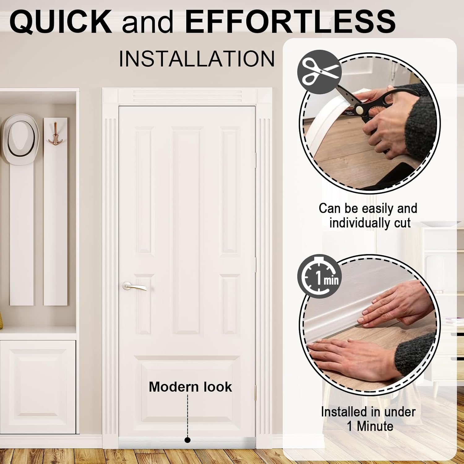 EGUARTE Door Draft Stopper 2 W x 39 L White