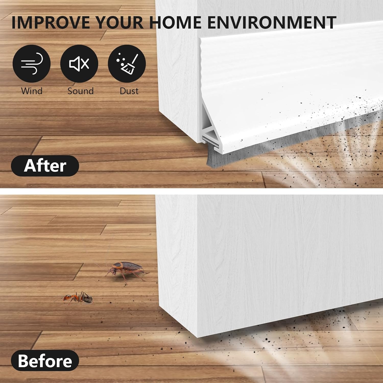 39 Inch Door Sweep with Strong Adhesive and Brush