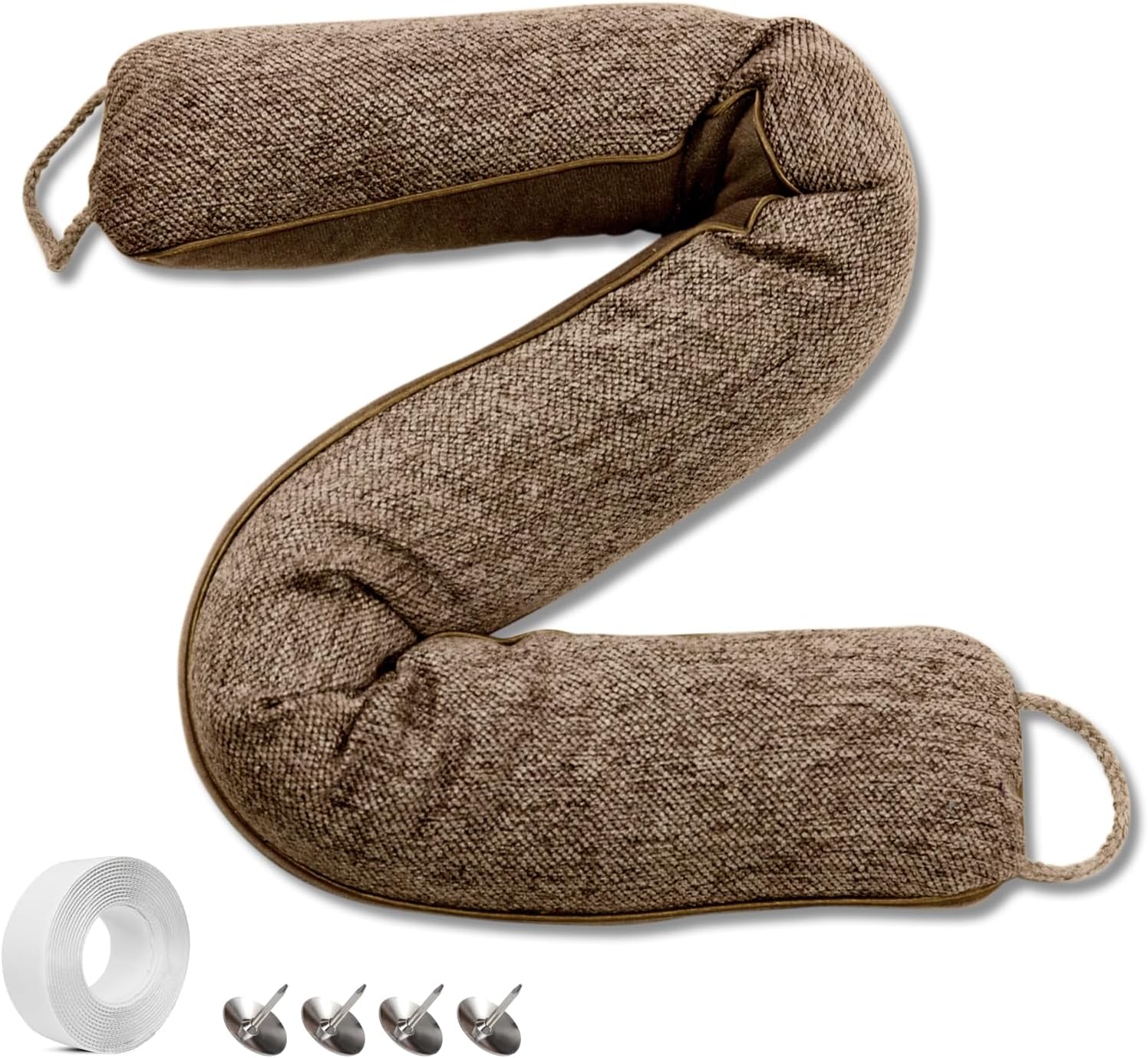 36 Inch Weighted Door Draft Stopper Heavy Under Door Noise Blocker Brown