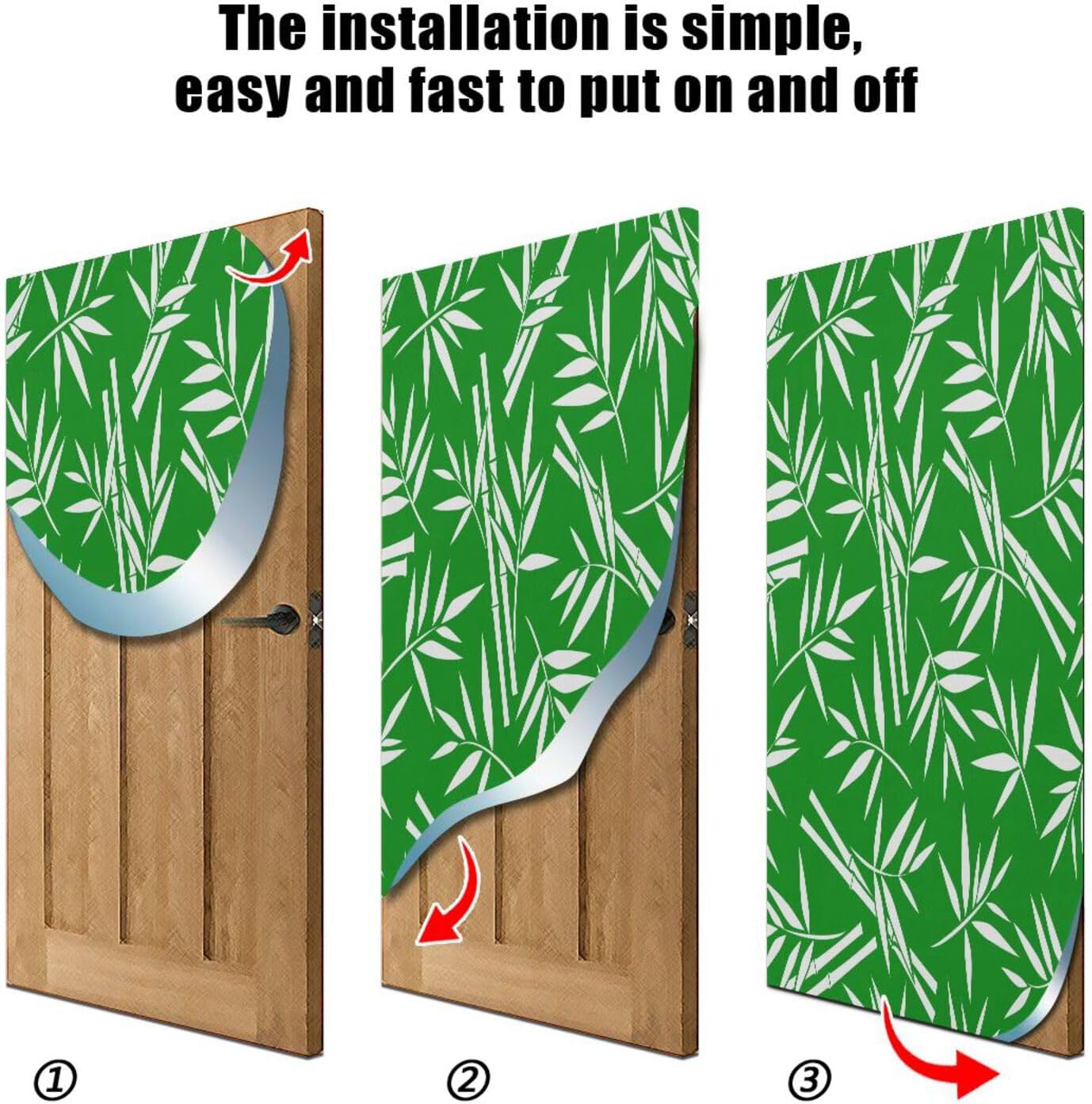 Susiyo Green Bamboo Halloween Door Cover Stretch Fabric Door Decoration for Home Parties