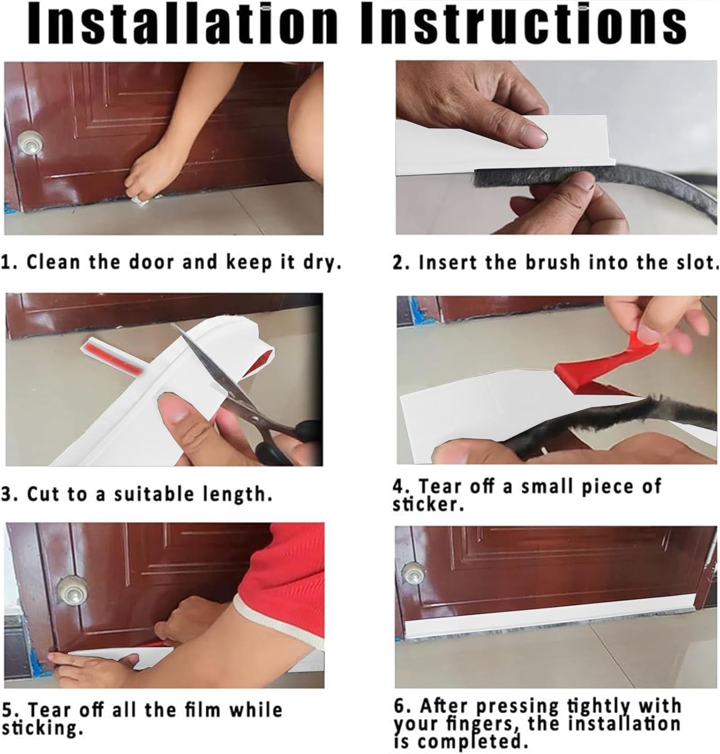 39 Inch Door Draft Stopper with Brush - Heavy Duty Weather Stripping Seal