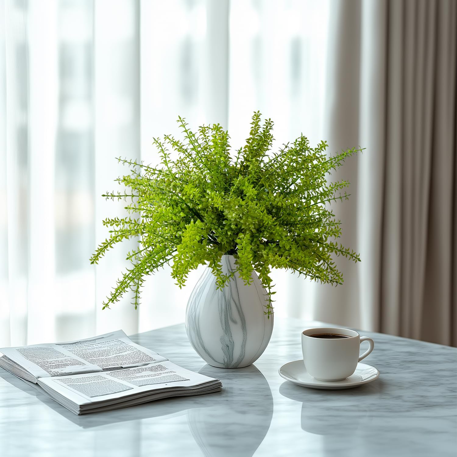 5PCS Artificial Boxwood Greenery Faux Plants for Garden Farmhouse Decor