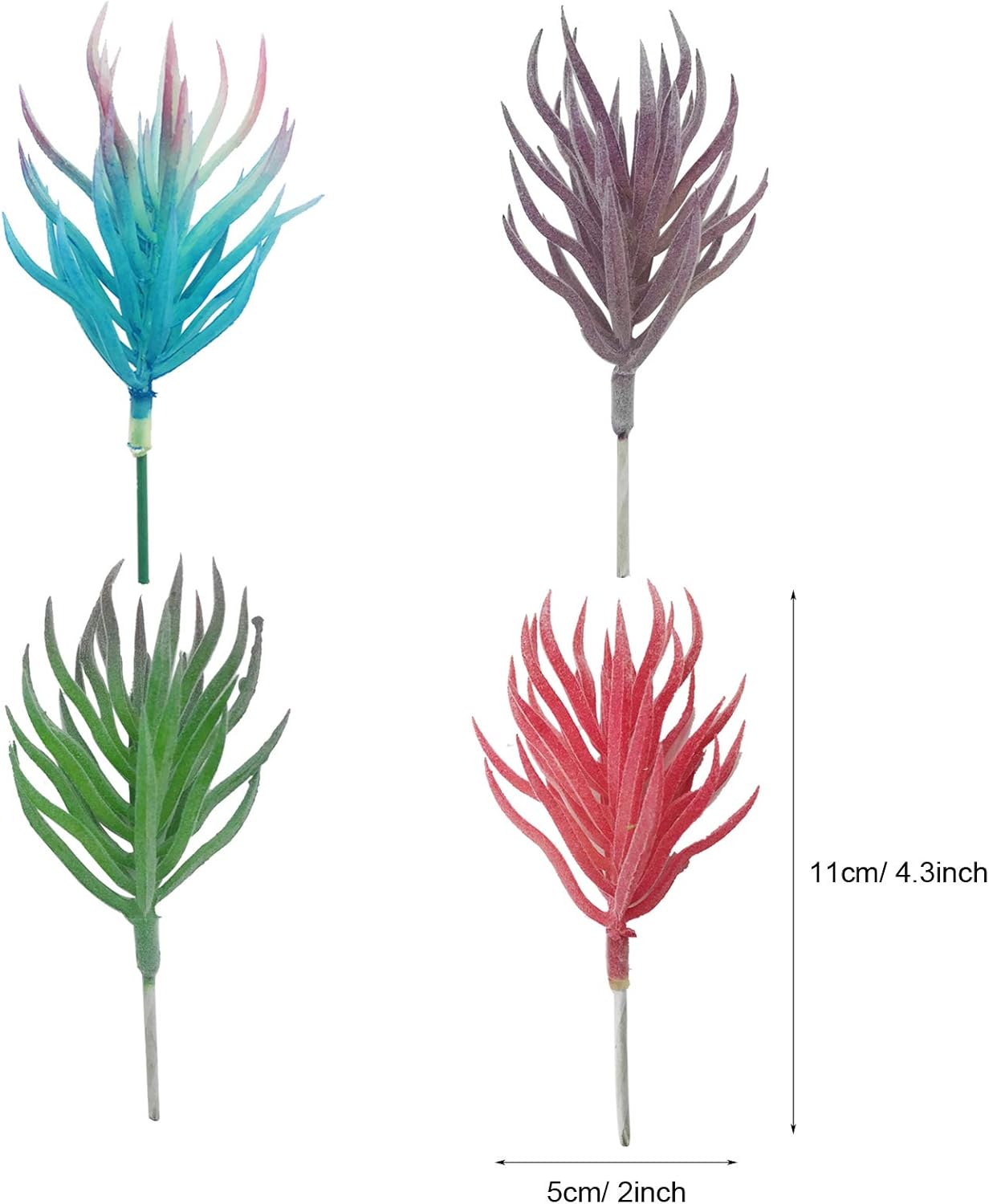 Cayway 21PCS Multicolor Plastic Succulent Plants 3 Styles Indoor Outdoor Decor