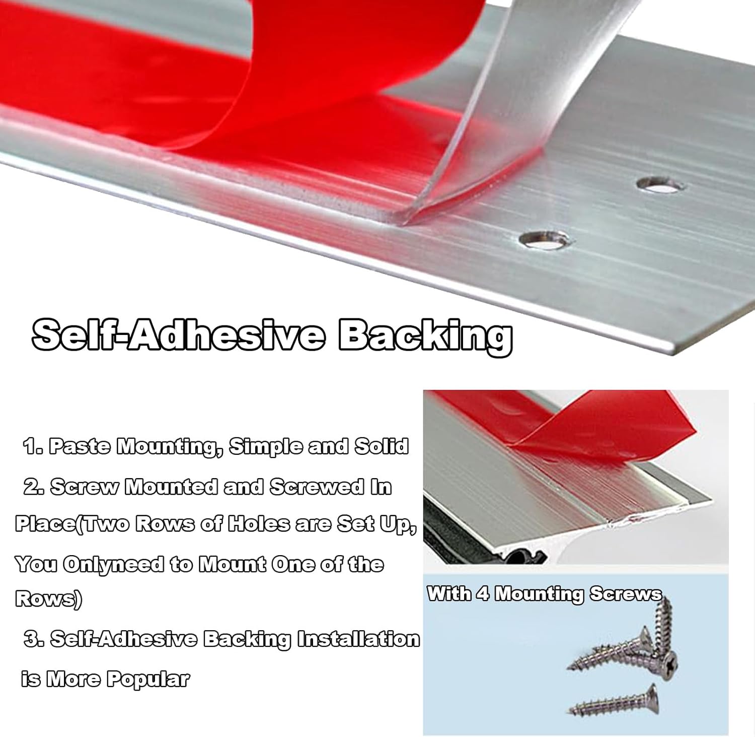 33 Inch Metal Door Seal Strip Noise Proof Draught Excluder Silver Custom Cut Fit