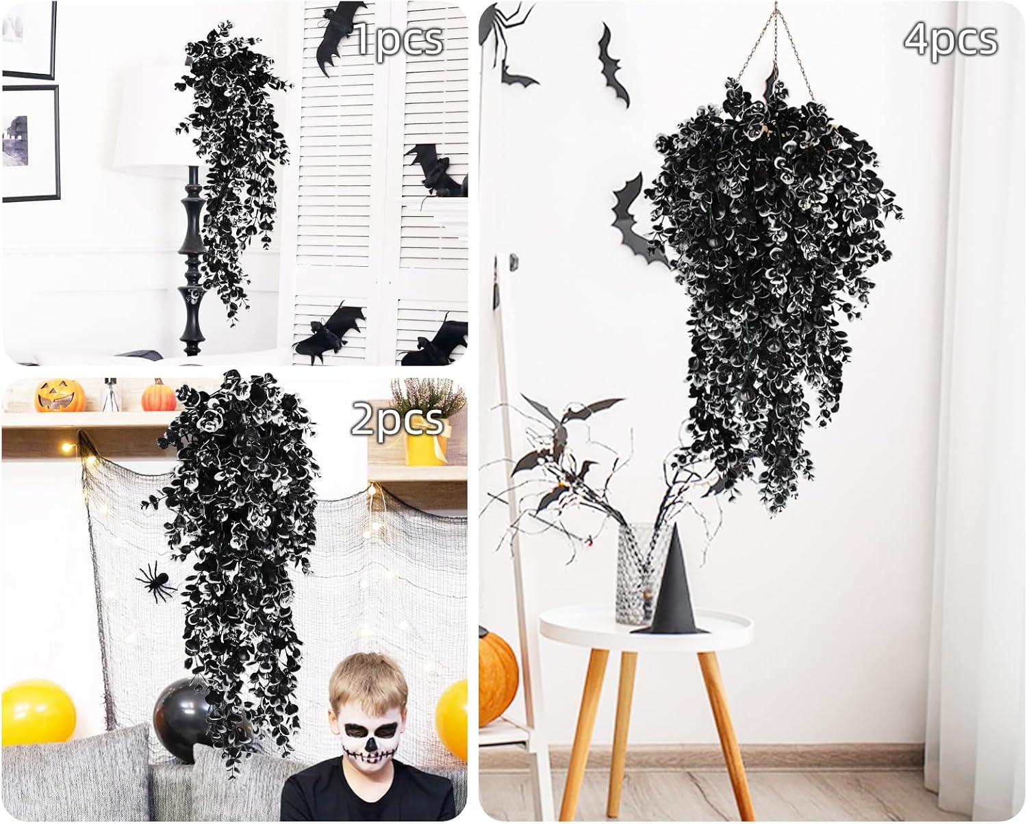RECUTMS 4 Pcs Artificial Eucalyptus Leaves Hanging Plants
