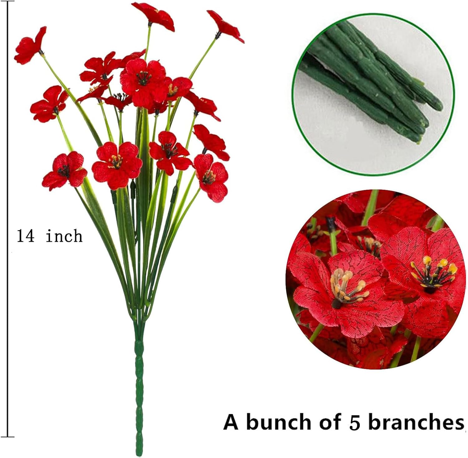 Yimingjin 12 Bundle Artificial Daffodils UV Resistant Outdoor Decor