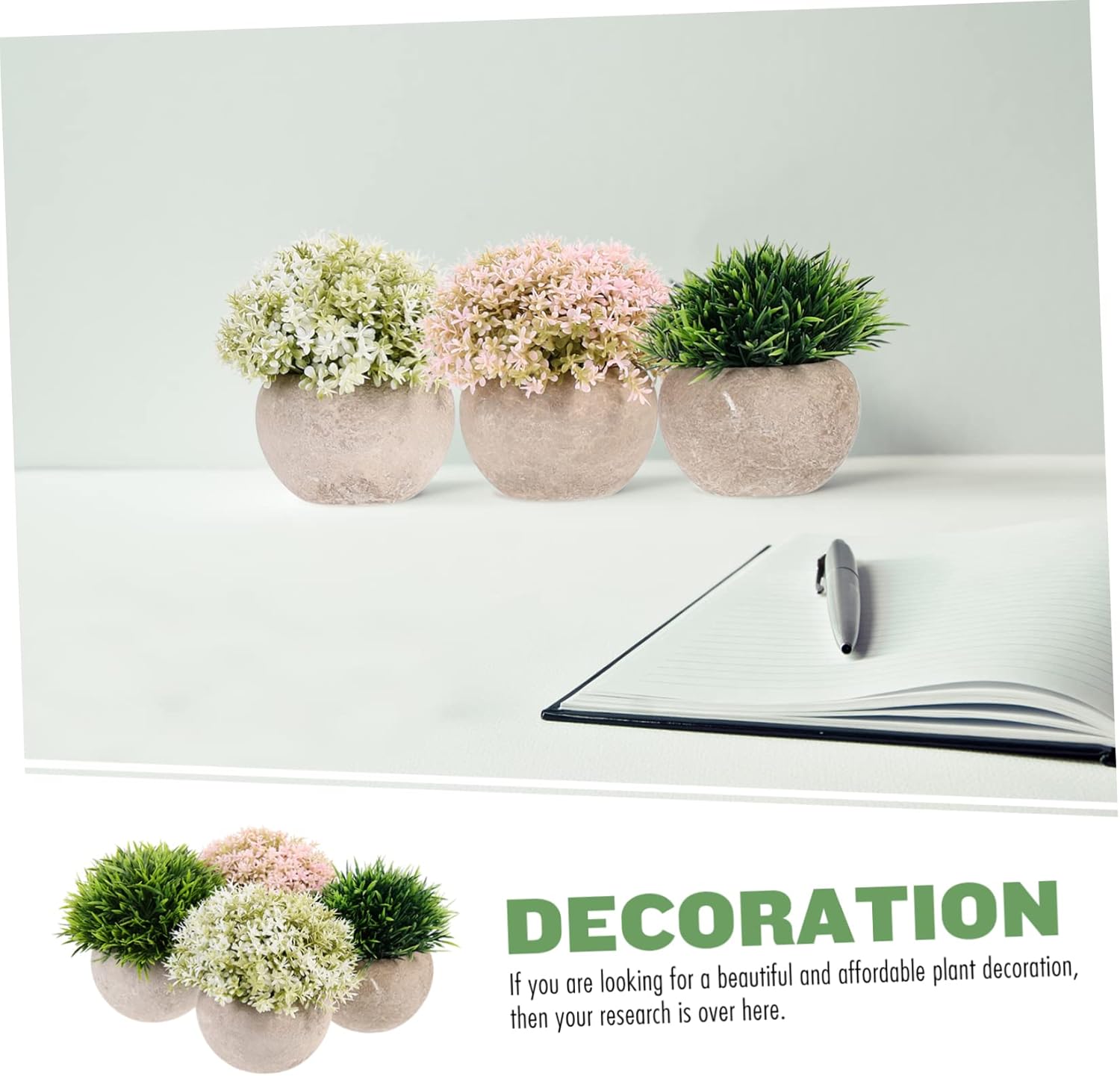 4PCS Artificial Bonsai Plants Set for Home Office Decor
