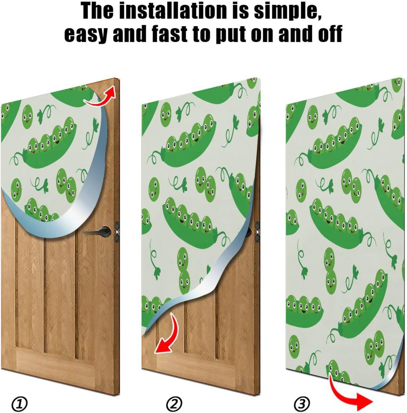 Susiyo Kawaii Peas Green Halloween Door Cover