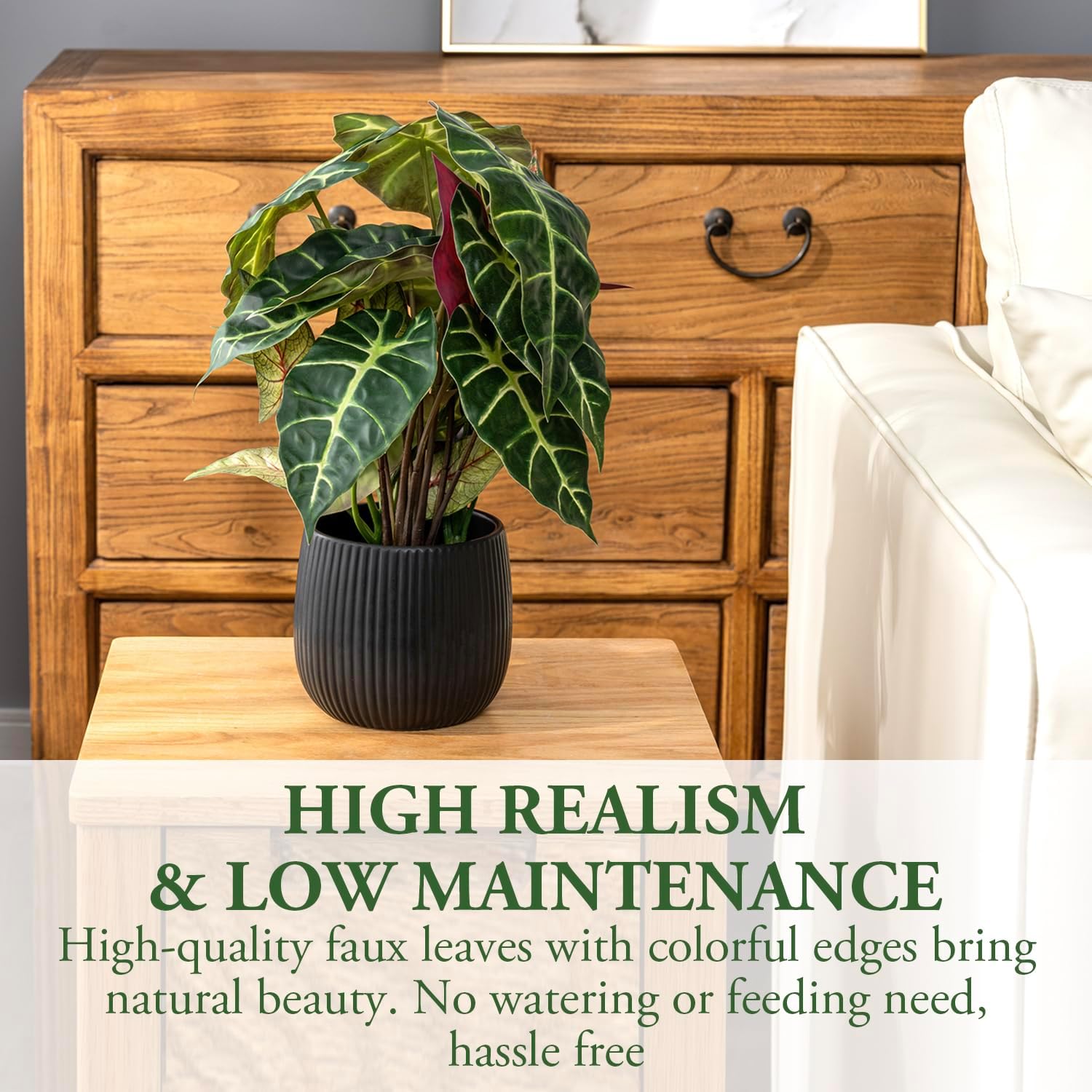MyGift 14 Inch Artificial Plants Tabletop Display