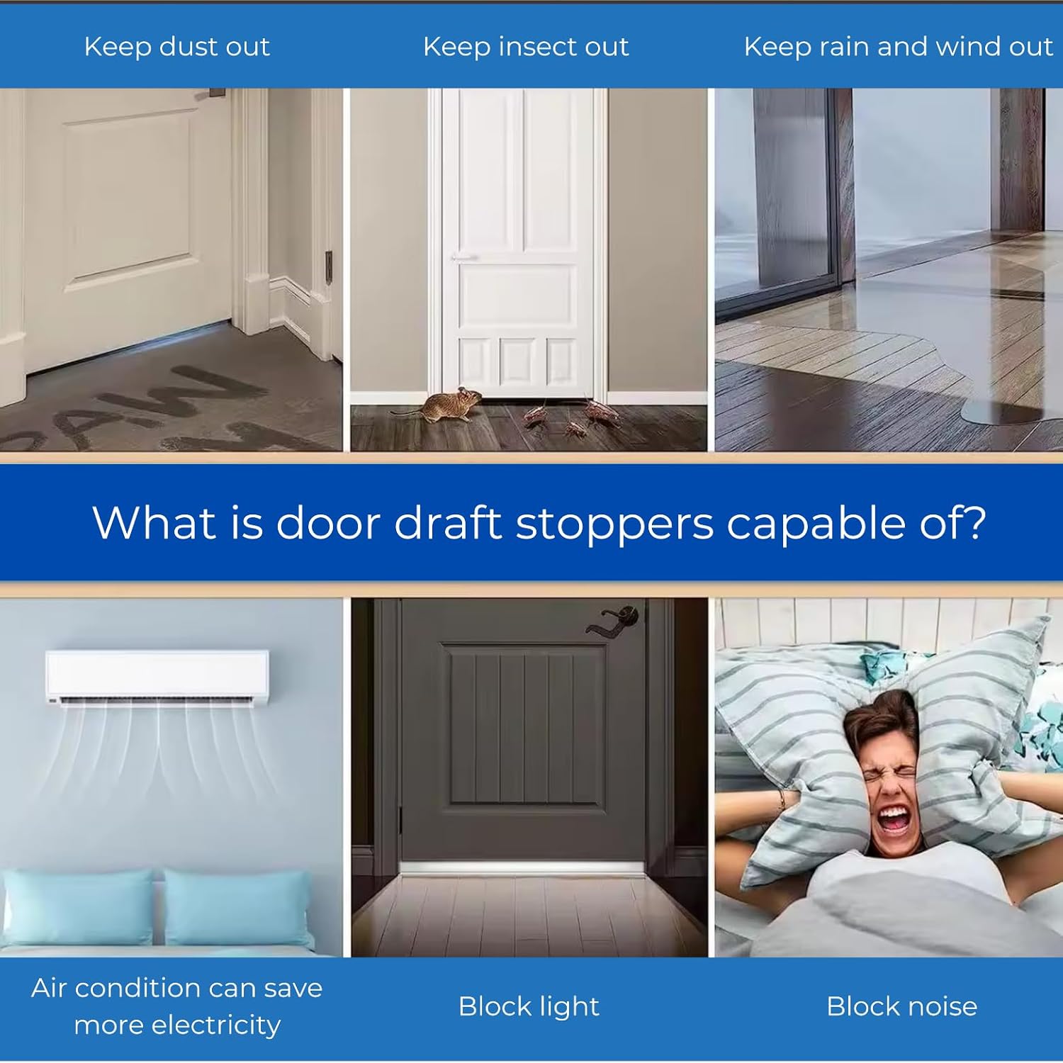 Generic Door Draft Stopper for Energy Efficiency and Noise Reduction