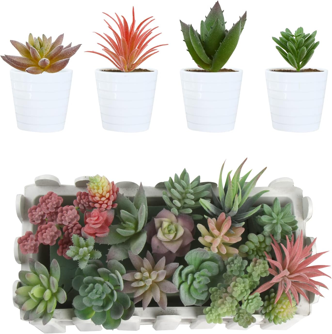 CCINEE 18PCS Artificial Succulent Plants for Home Decor 1