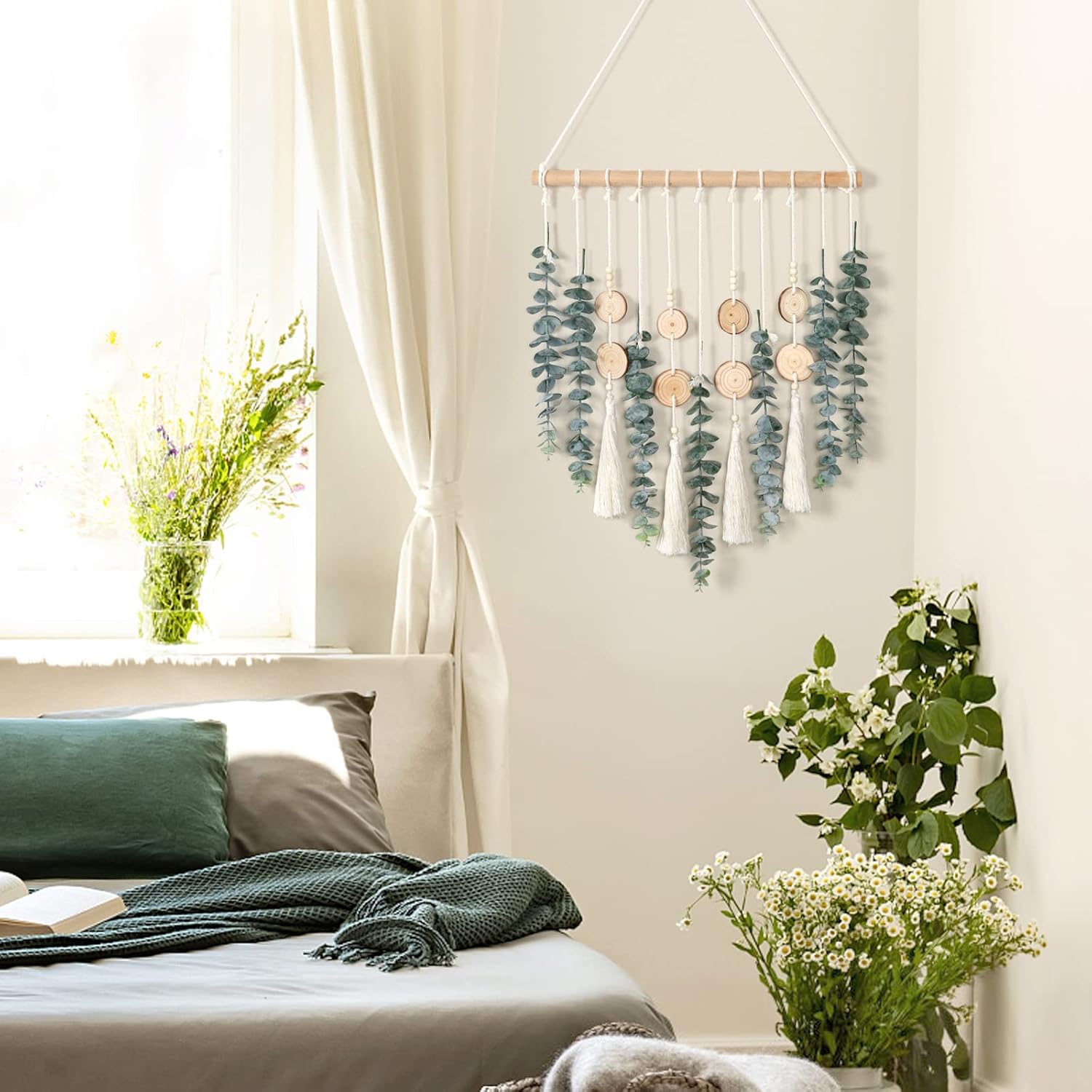 Alynsehom Artificial Eucalyptus Wall Hanging Decor Greenery