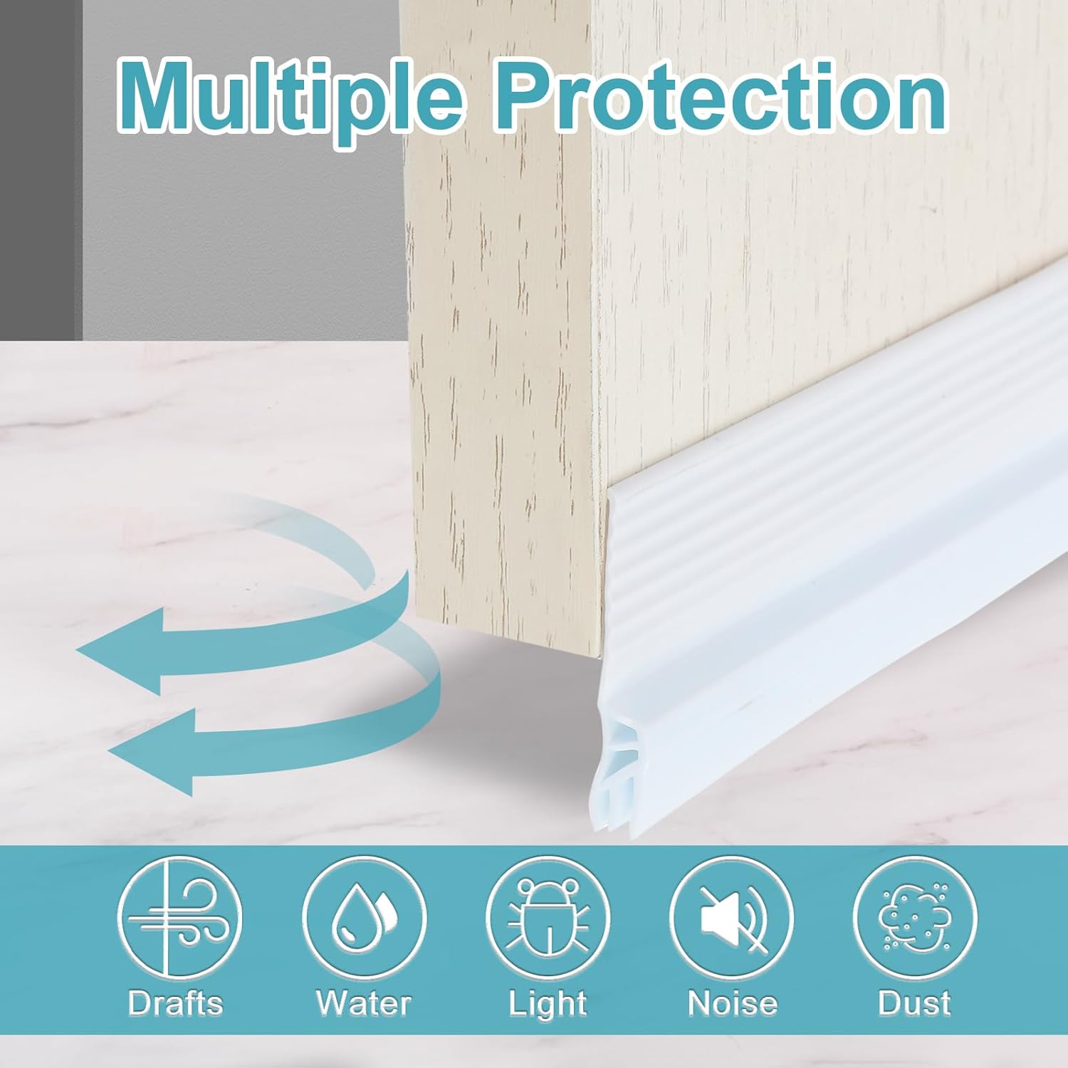Uxcell Door Draft Stopper Weather Stripping Seal for Gaps White