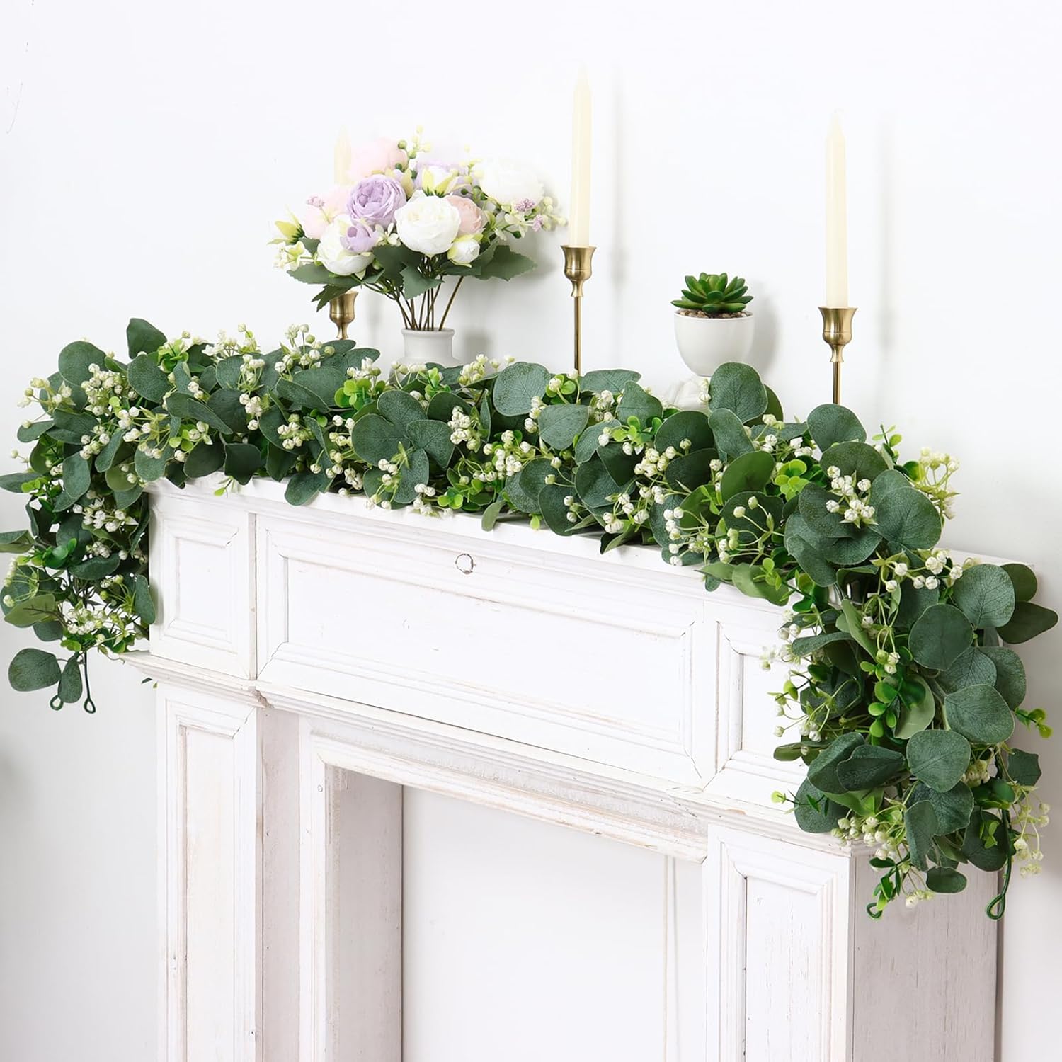 SOMYTING Eucalyptus Garland 2 Pack 59FT Artificial Decor