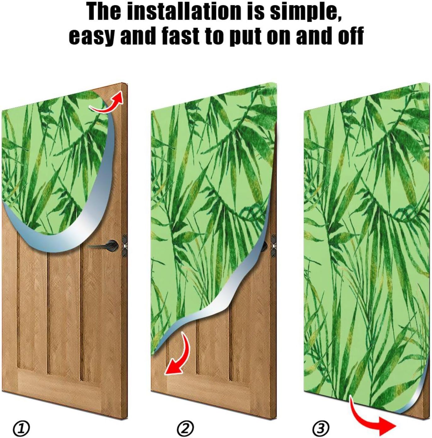 Susiyo Watercolor Chaotic Palm Green Door Cover Xmas Decor