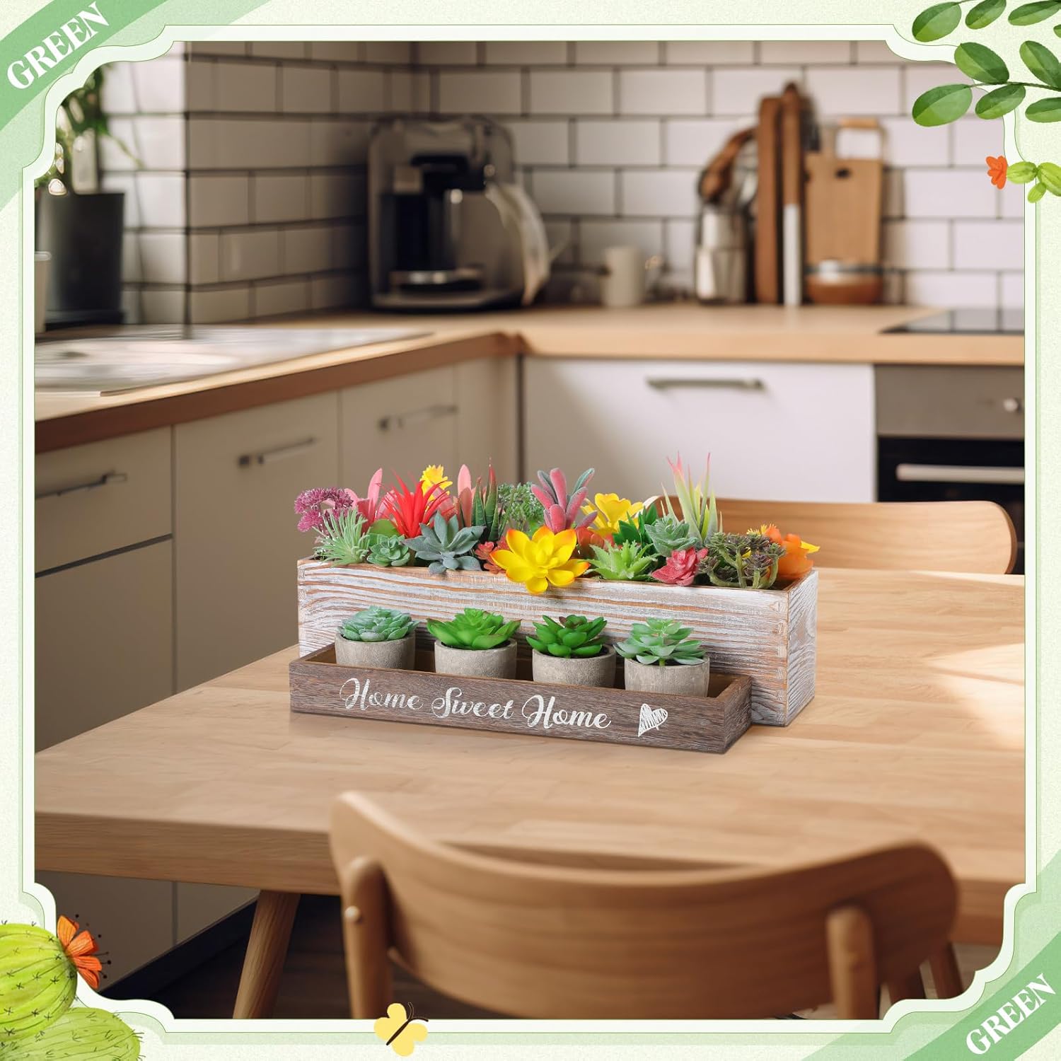 WILLBOND 100 Pcs Artificial Succulent Plants Bulk Decoration Set