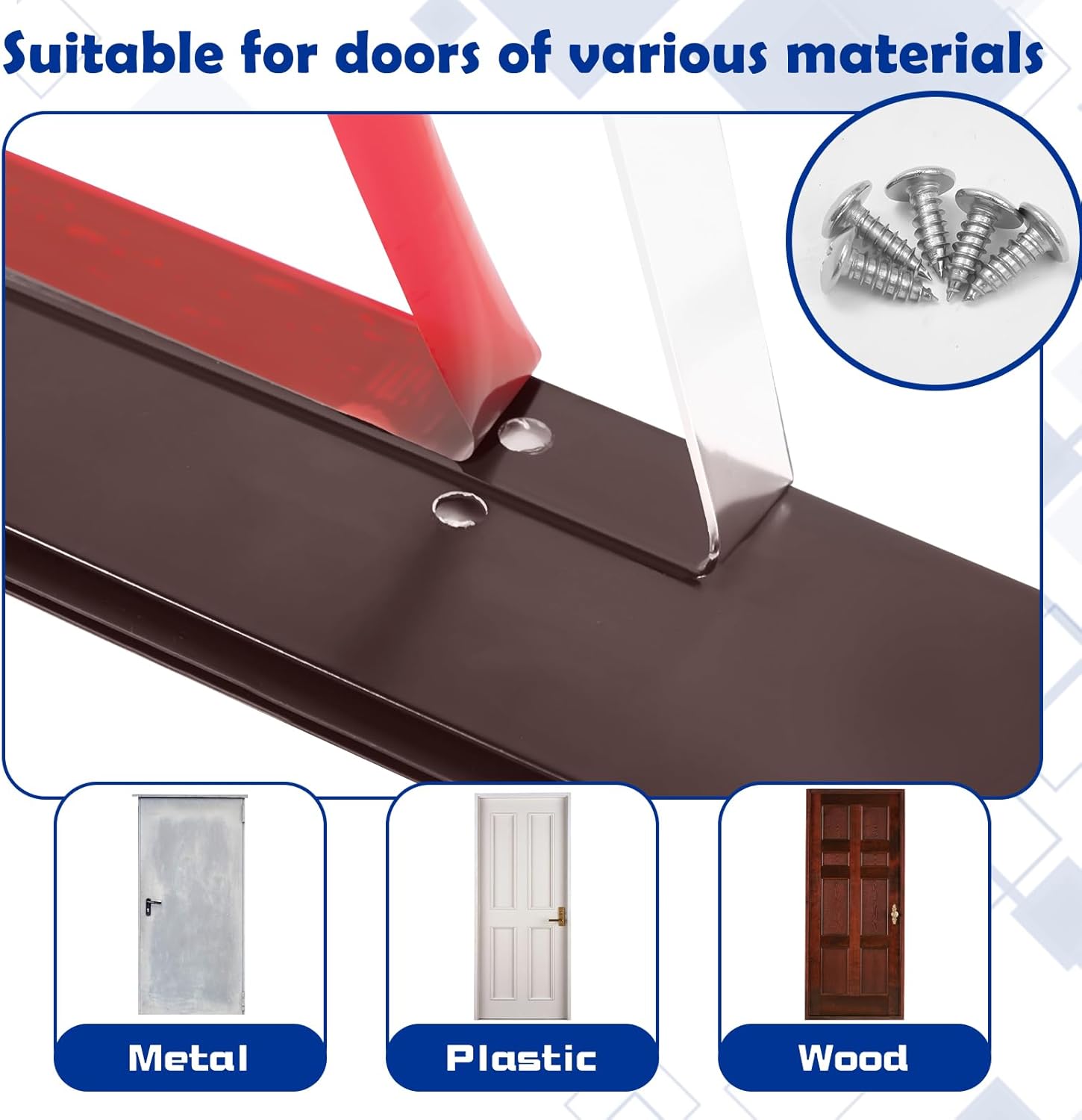 Gisafai 2 Pcs 36 Inch Metal Door Draft Stopper Brown