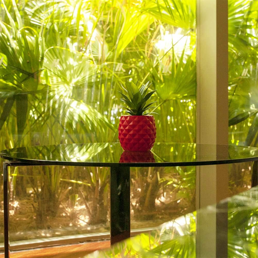 Artificial Pineapple Plant Pot Decor - Red