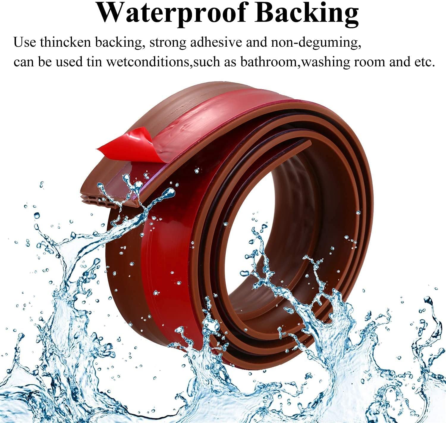GUKOY Door Draft Stopper 2 x 39 Strong Adhesive Brown