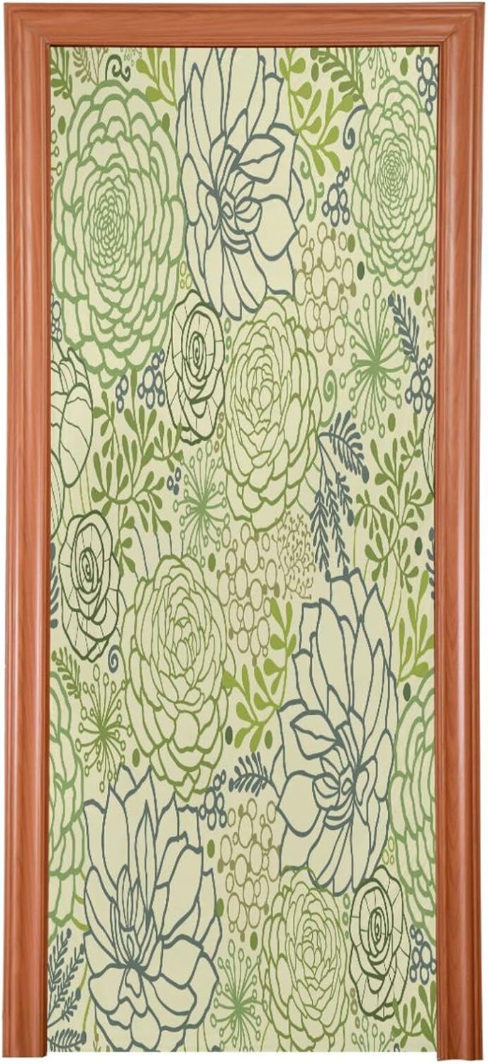 Susiyo Lotus Yellow Halloween Door Cover Stretch Fabric for Home Party Decor