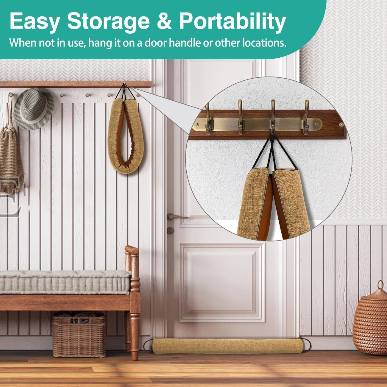 Lewondr Door Draft Stopper 36 Inch Triangle Design