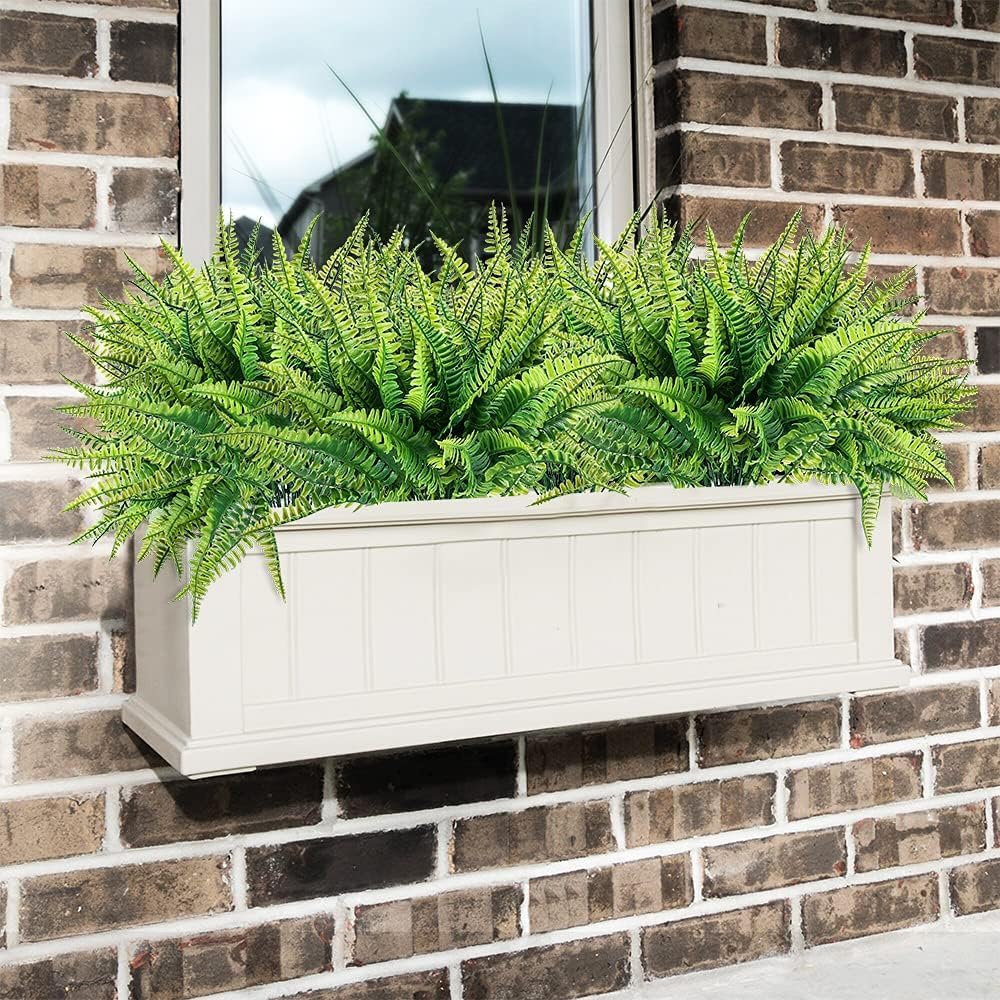 24 Bundles Artificial Boston Fern Plants Bushes for Indoor Outdoor Decor