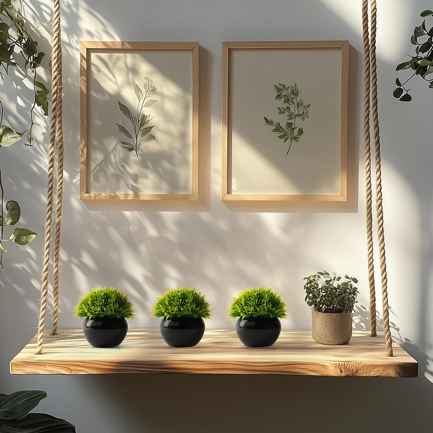 ASHELYULLA Small Fake Plants Set of 3 Artificial Plants for Home Office Decor