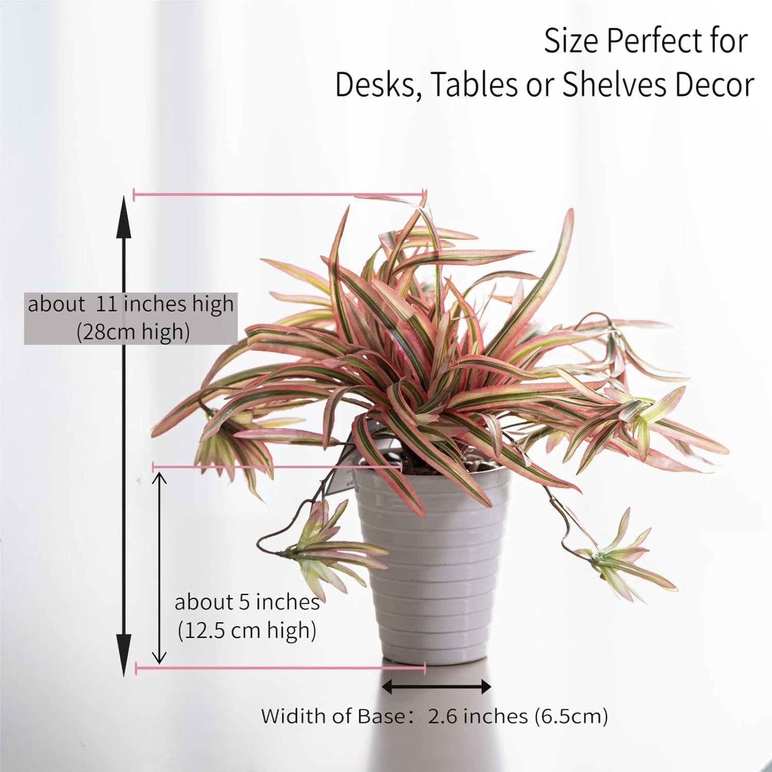 Faux Hanging Spider Plant in Pot for Indoor Decor