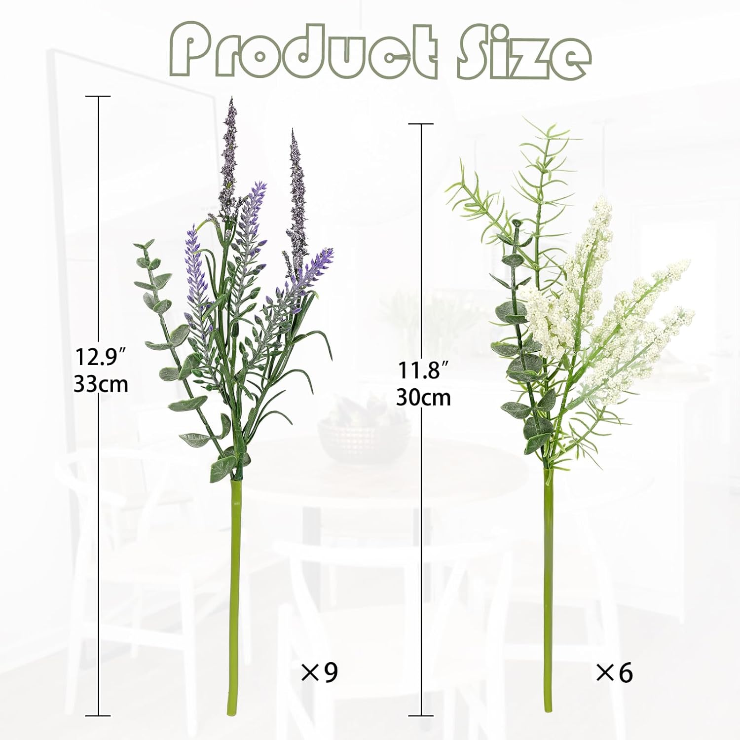 Hollyone 3 Bundle Artificial Lavender Stems Bouquet