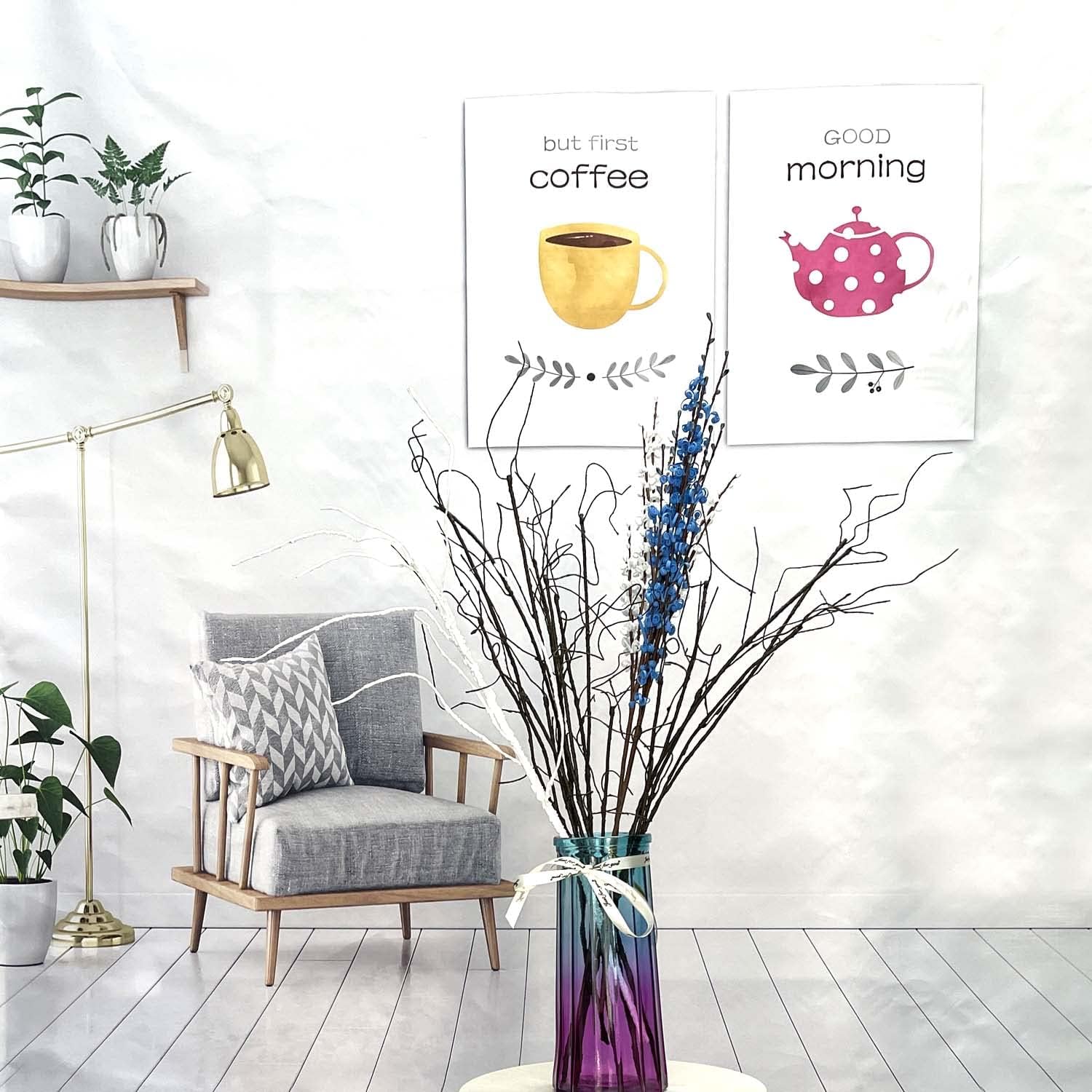 Pursuestar 6Pcs 75cm Artificial Willow Branches with Bendable Wires for DIY Crafting