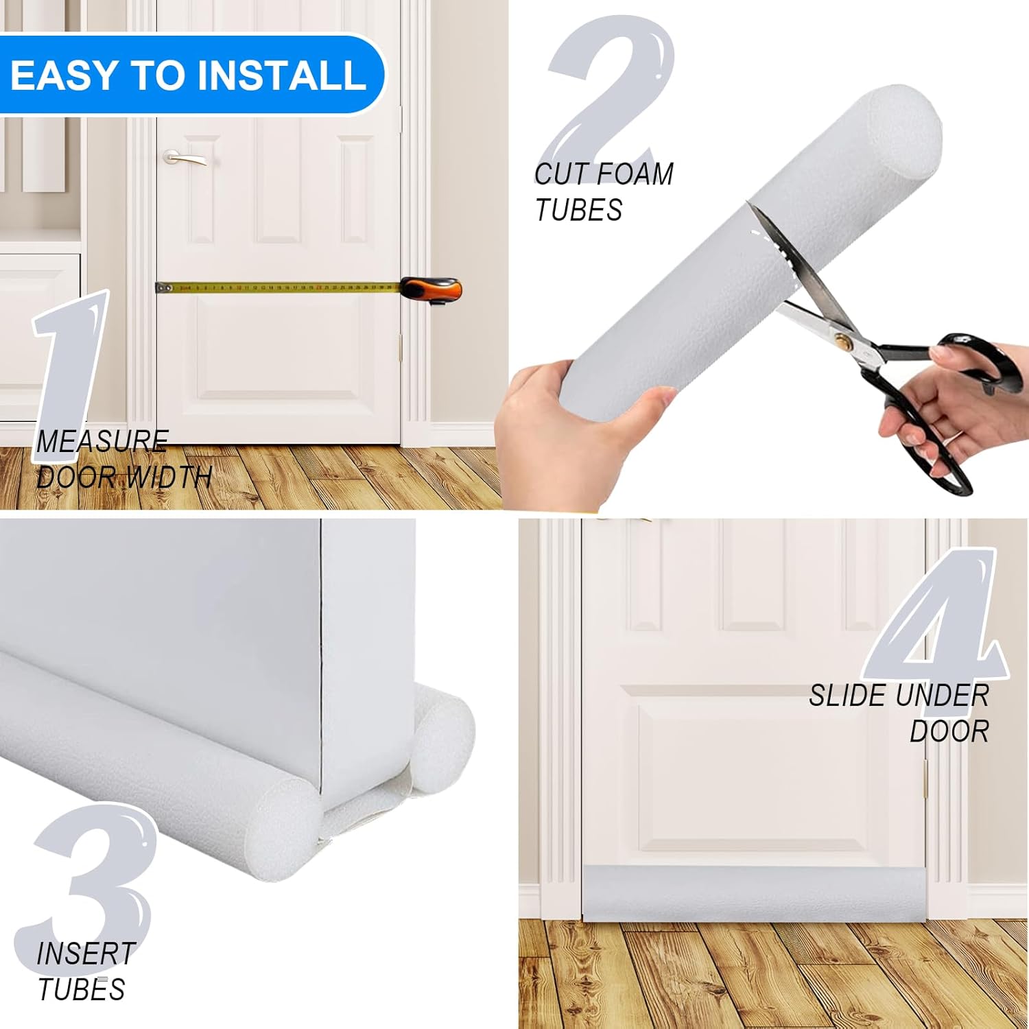 EGUARTE 36 Inch White Door Draft Stopper