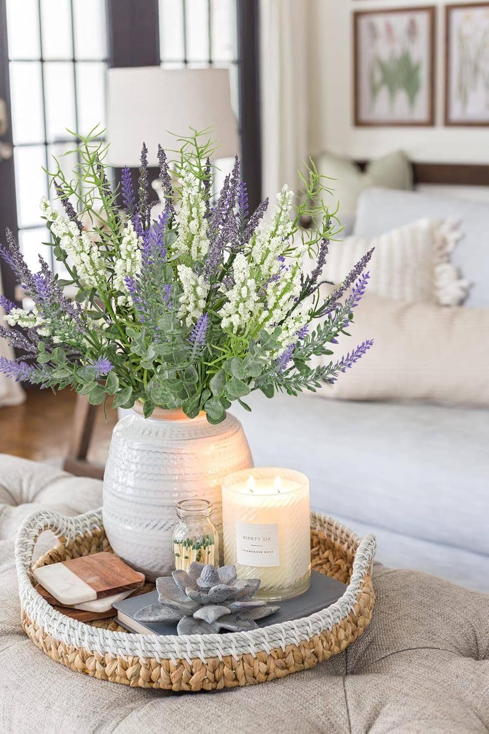 Hollyone 3 Bundle Artificial Lavender Stems Bouquet